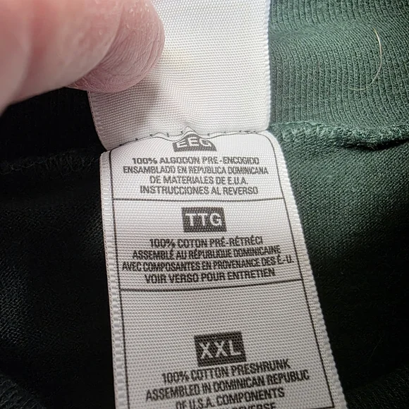 Green Bay Packers Men's XXL Green Turtle Neck Fruit Of The Loom Heavy Cotton - Picture 7 of 8